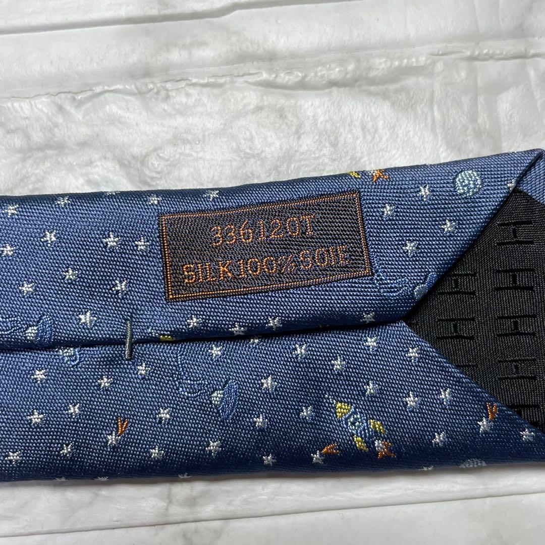 HERMES エルメス　ネクタイ　ヴェール・ランフィニ　宇宙　星　スーツ　カフス