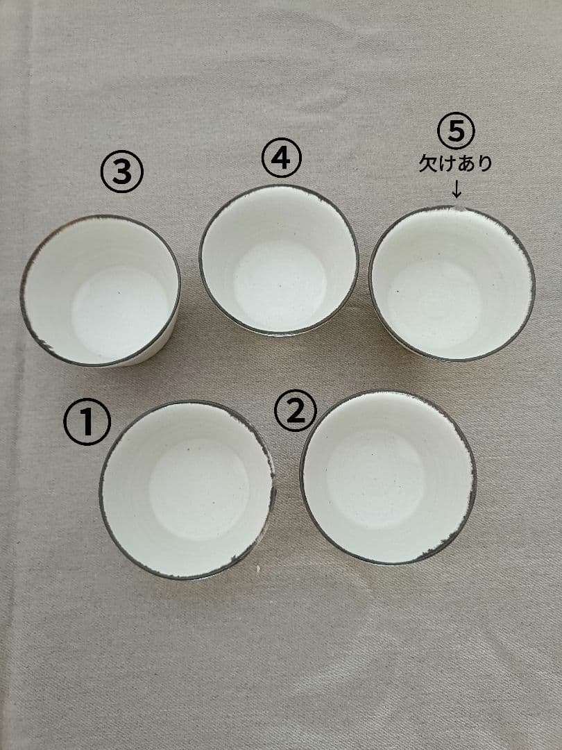 石岡信之　ヘリンボーン模様 ドラ鉢、小鉢5点セット