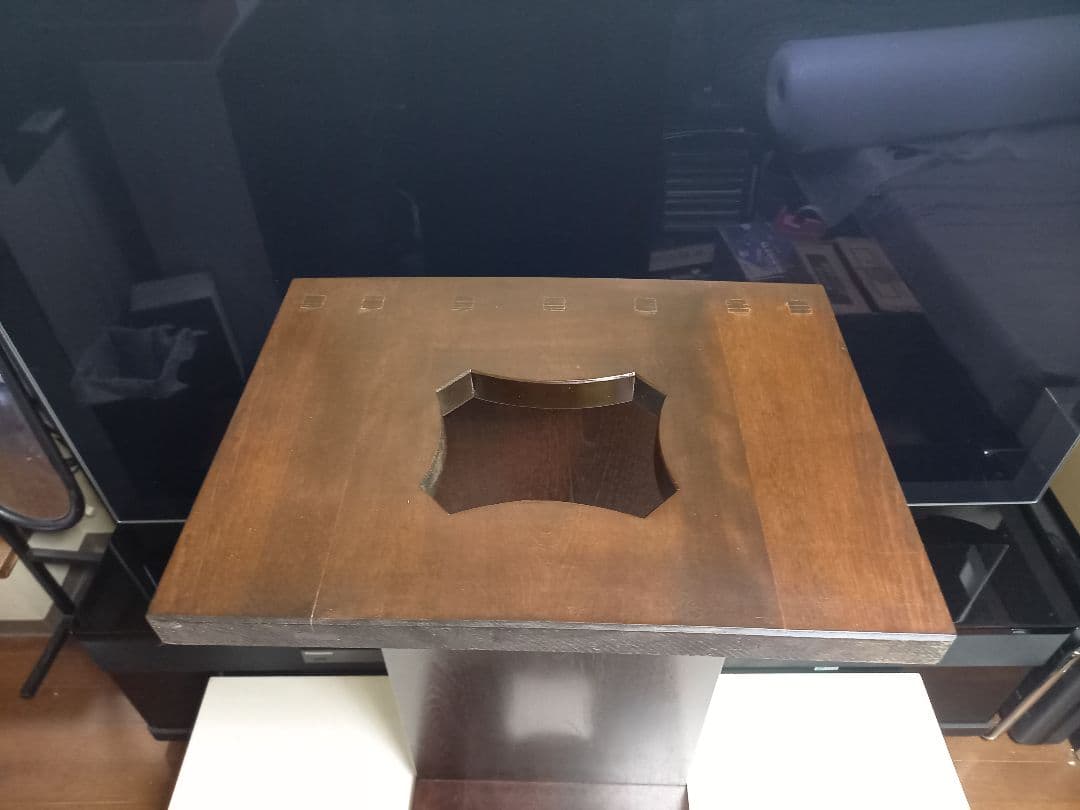 松本民芸家具　透かし彫り　組み木　細工　文机　ローテーブル　座卓