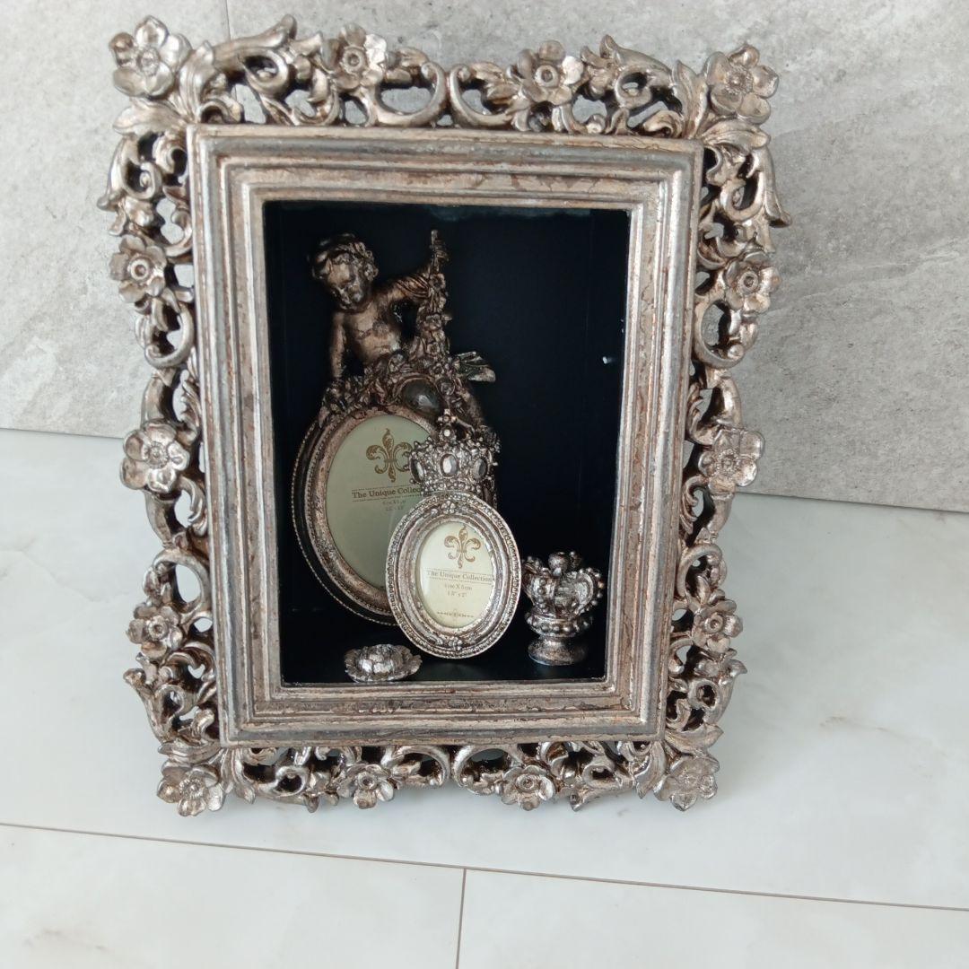 ヴィンテージ風 シルバーゴールドフォトフレームセット