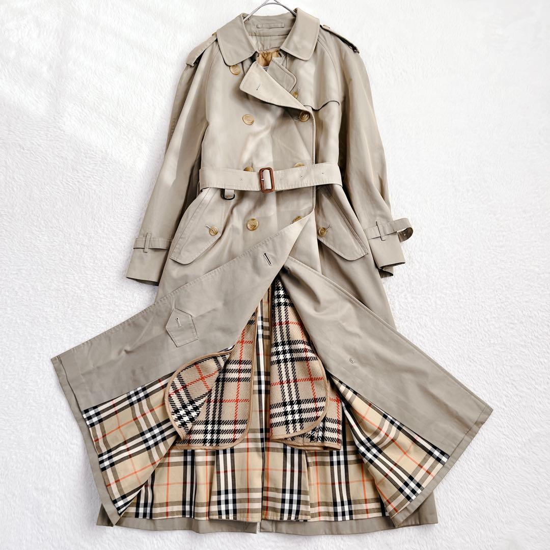 美品✨バーバリー ロング トレンチコート ウールライナー マキシ丈 カーキ