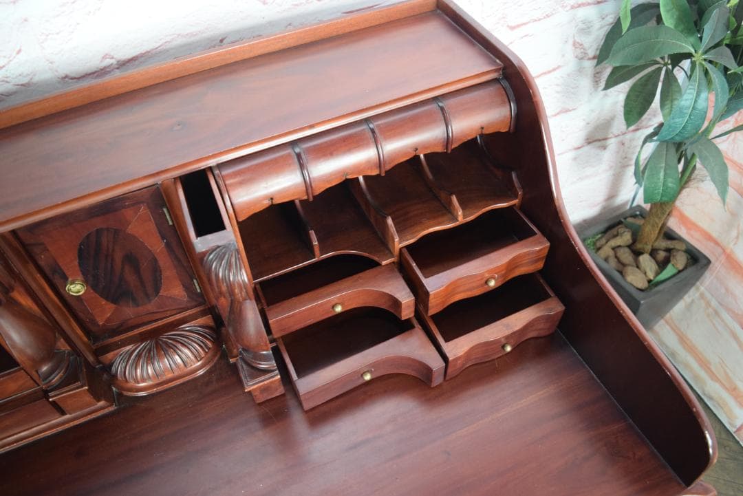 イギリス製 ライティングデスク 高級マホガニー材 チッペンデール