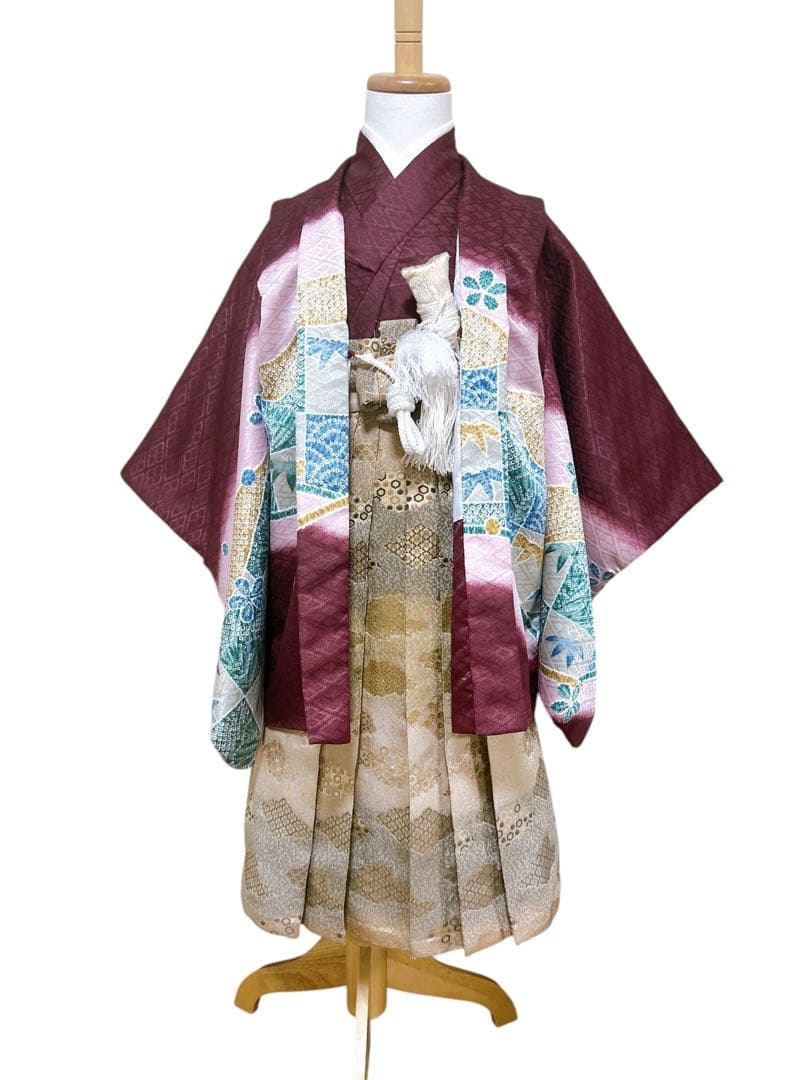 変わり色♡七五三　5歳　男の子　セット　一式　紫系　鷹