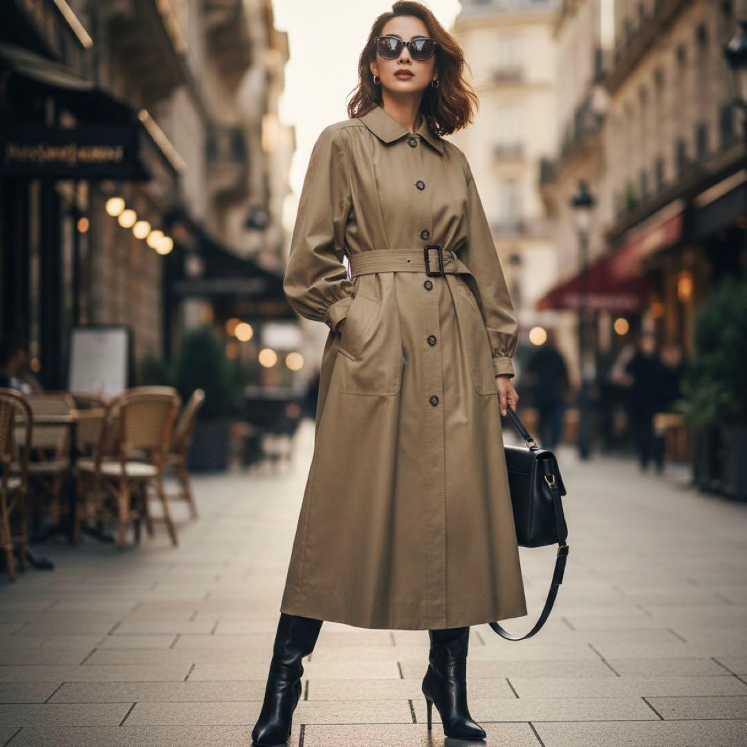 【美品】イヴサンローラン スプリング コート シャツドレス 上品 高級感 春