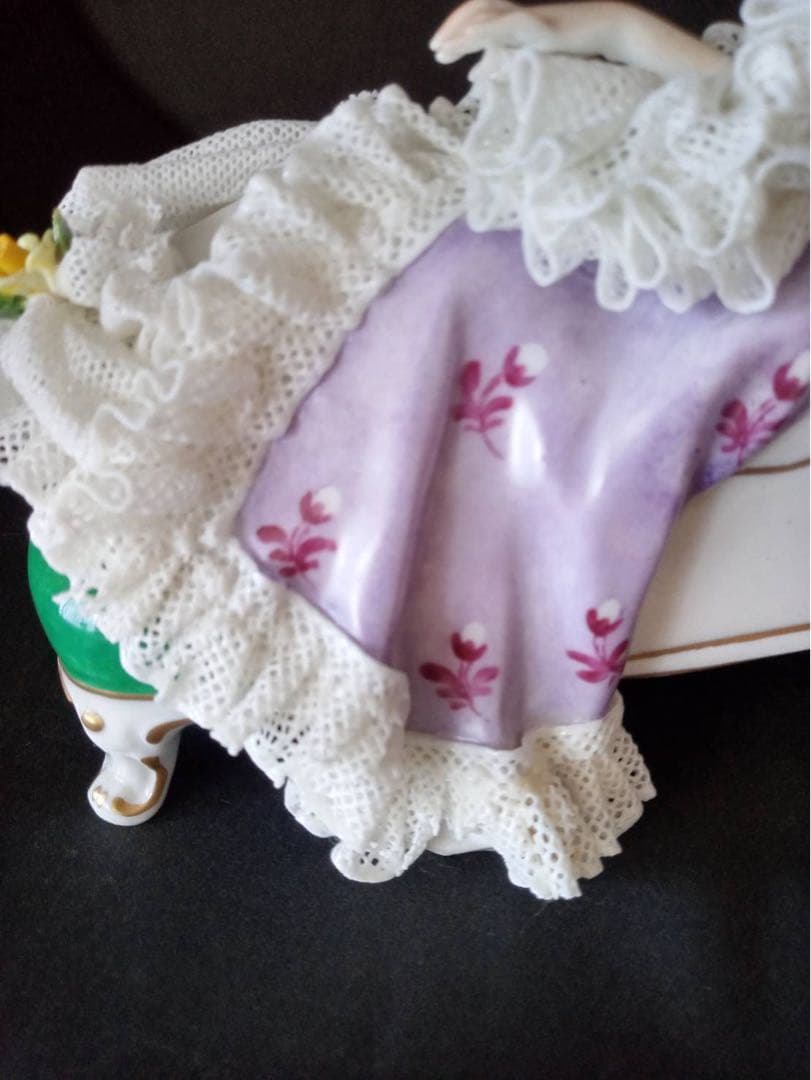 ドレスデン　レースドール　フォルクシュテット　陶器　人形　ドイツ　フィギュリン