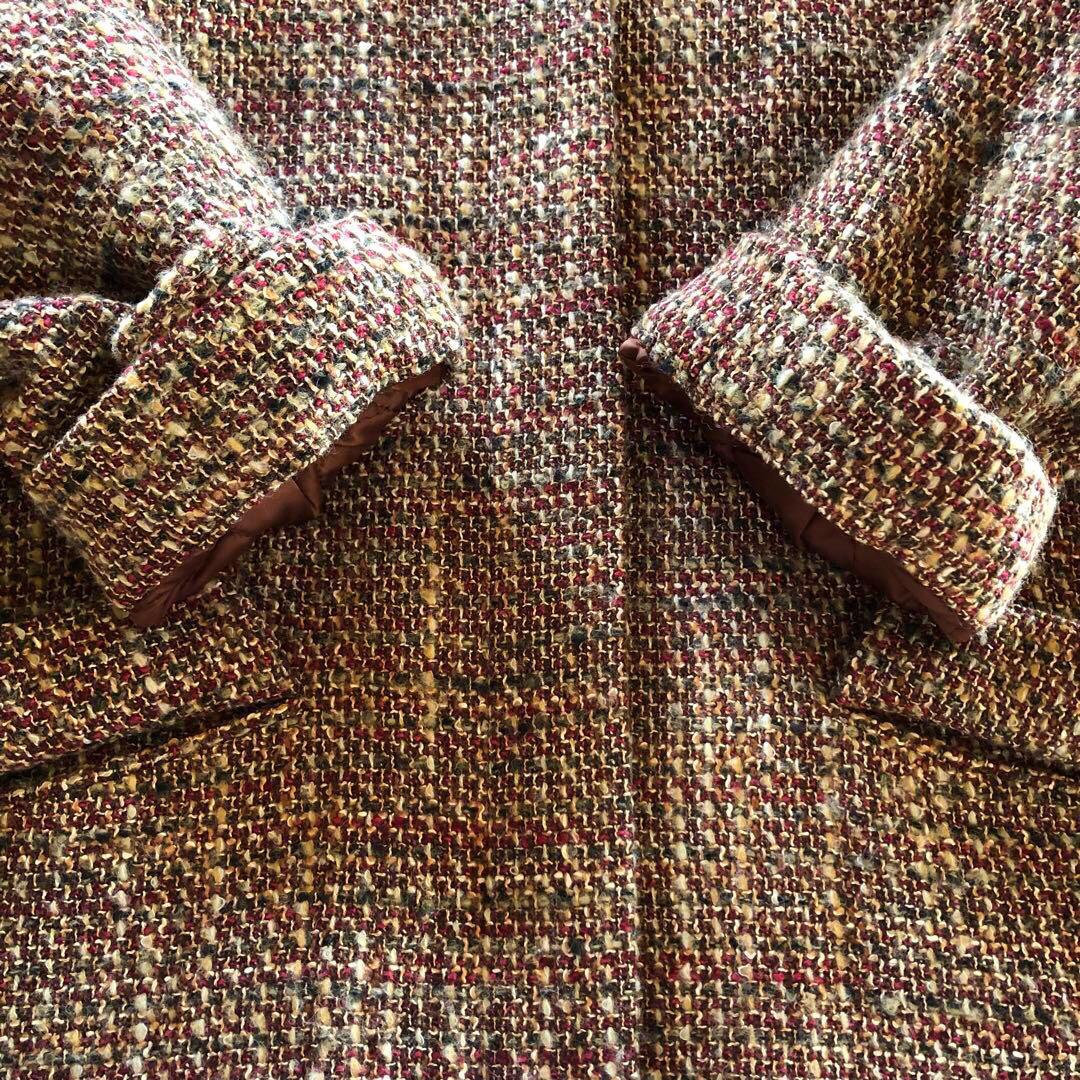 DAKS ダックス　レディース　ロング　コート　アウター　ツイード 高級　M