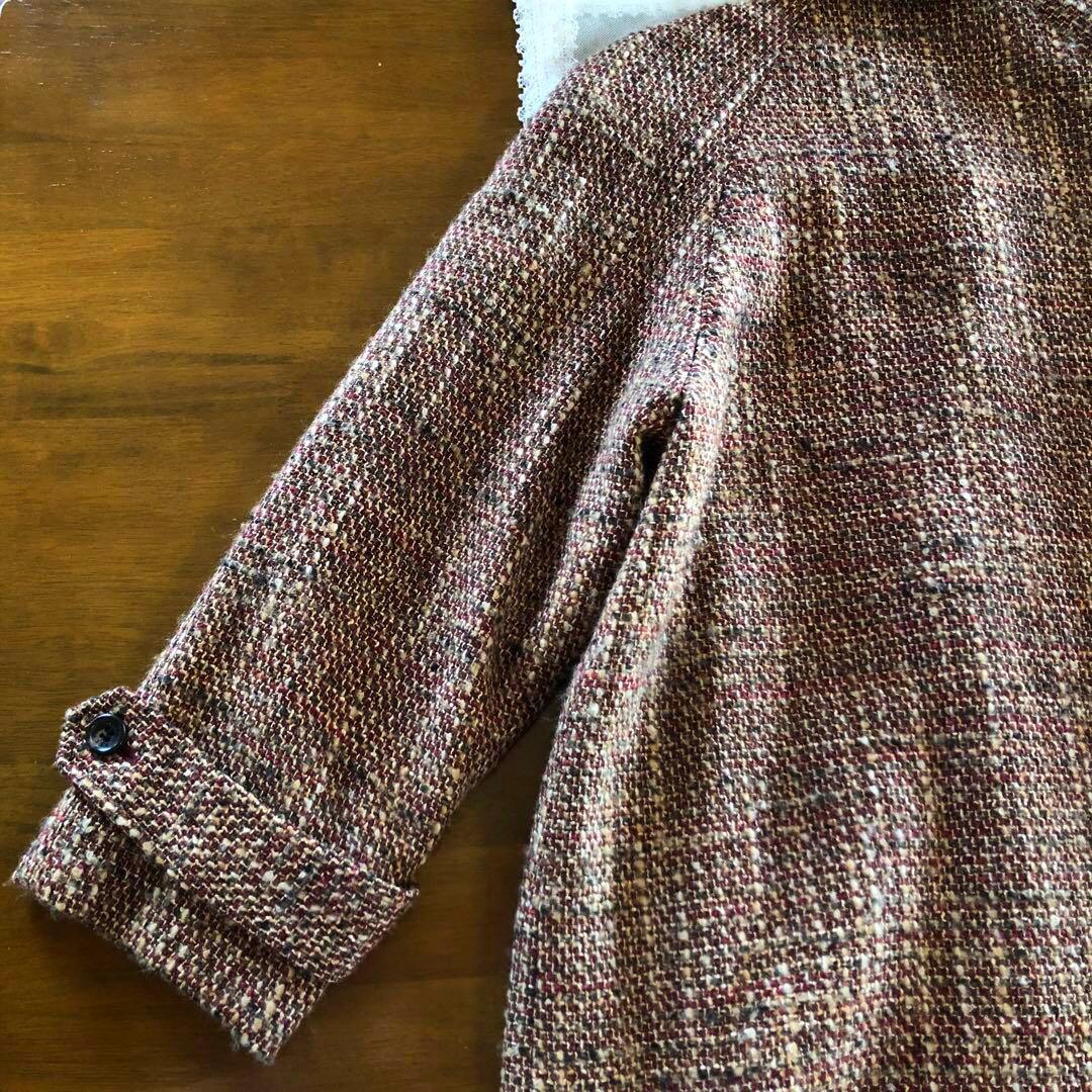 DAKS ダックス　レディース　ロング　コート　アウター　ツイード 高級　M