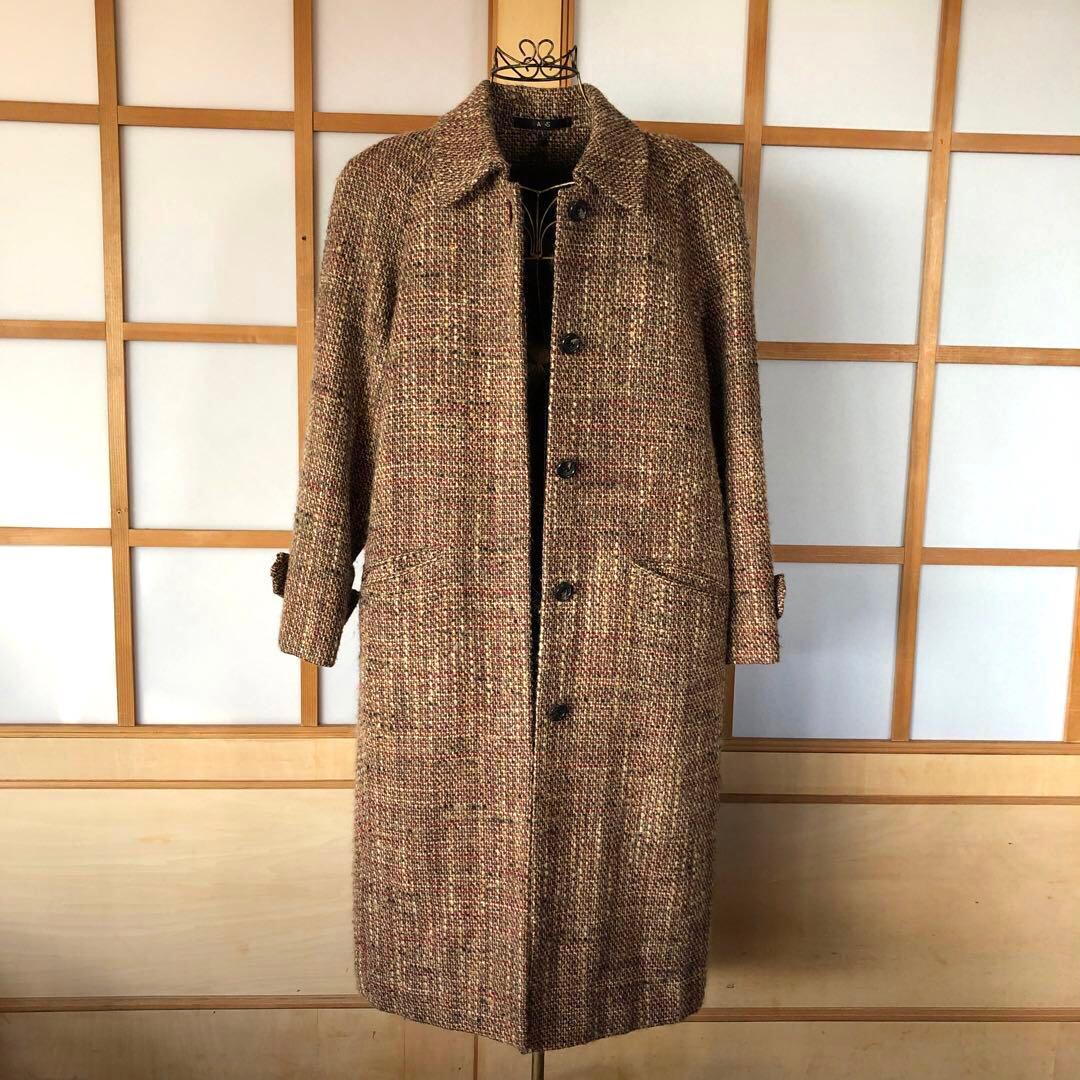 DAKS ダックス　レディース　ロング　コート　アウター　ツイード 高級　M