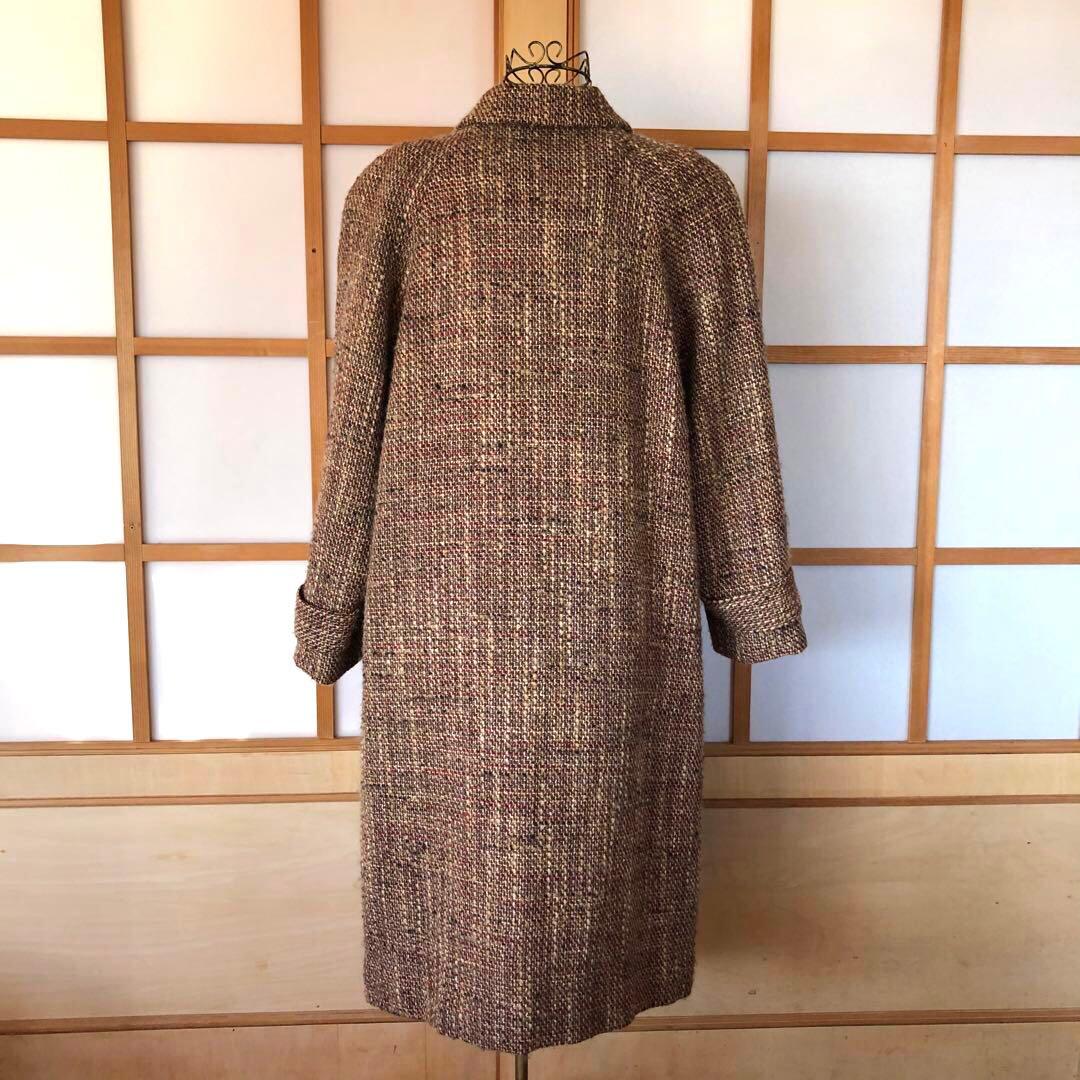 DAKS ダックス　レディース　ロング　コート　アウター　ツイード 高級　M