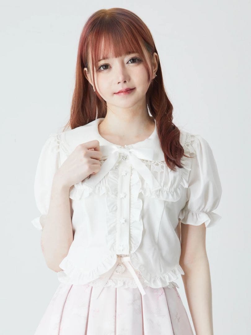 Ank Rouge アンクルージュ 星座のブラウス ホワイト