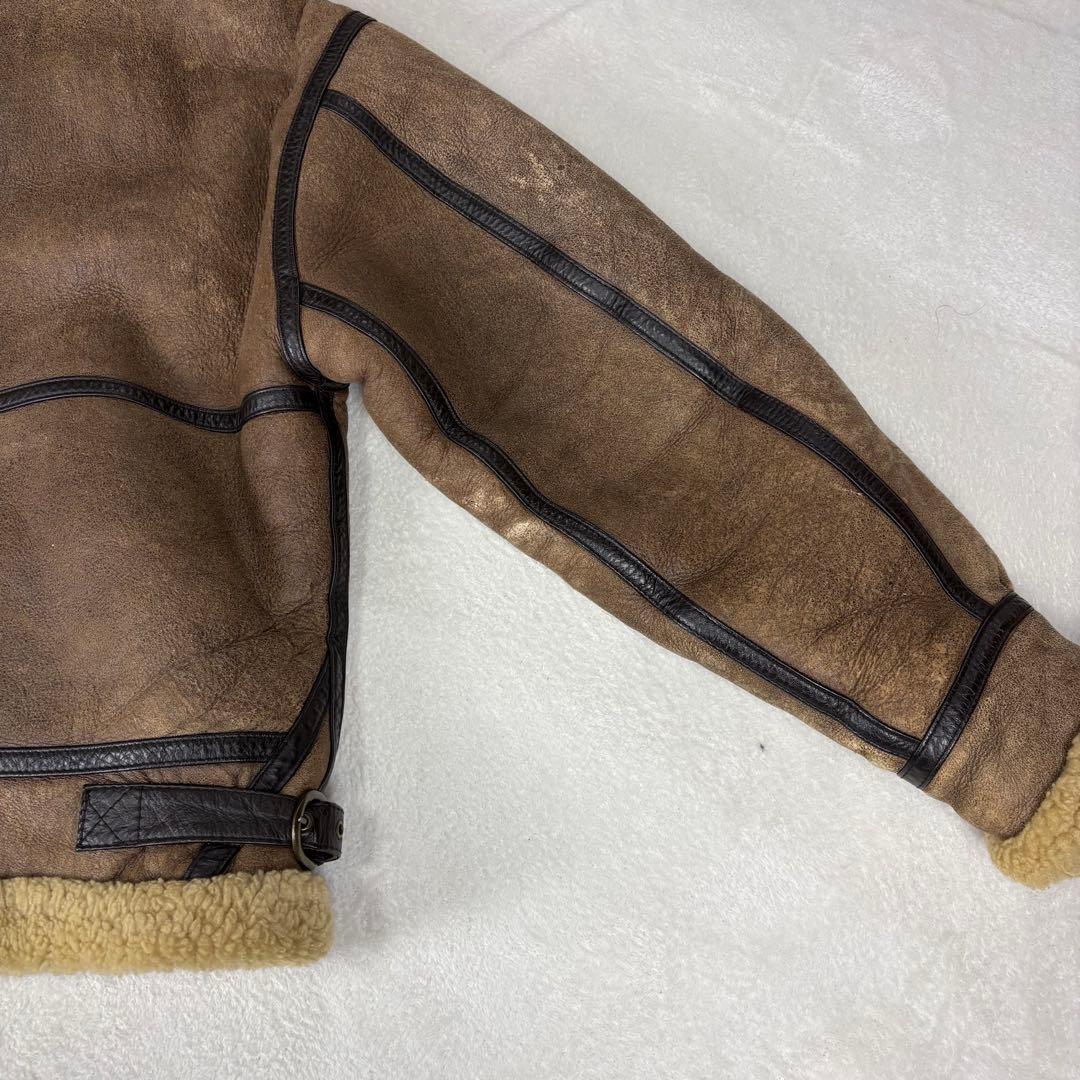 B-3　フライトジャケット　ムートンシープスキン　ボア　ラムレザー　L