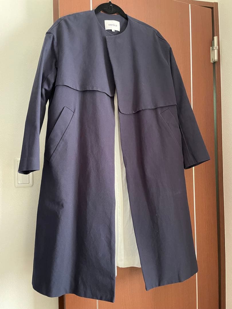ネイビーオープンフロントコート