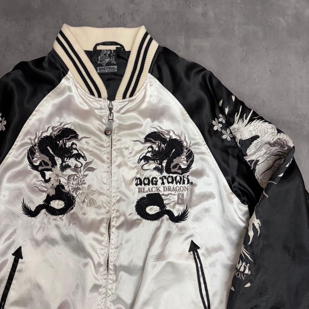 00s 初期 DOG TOWN 龍刺繍 サテン スカジャン ドッグタウン