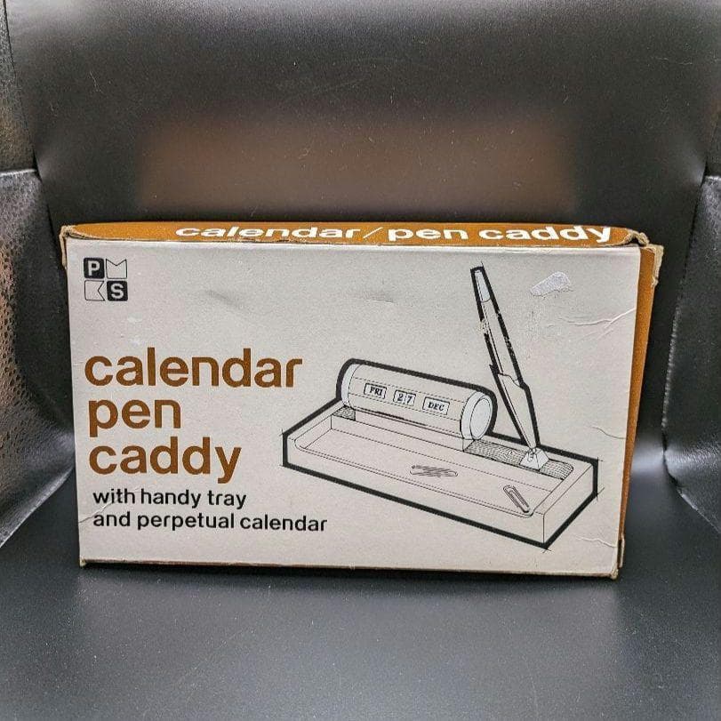 箱付き デッドストック パークシャーマン 台座つきデスクカレンダー 真鍮製