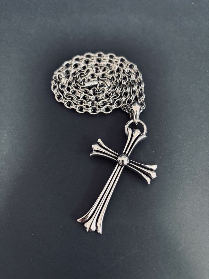 ネックレス ラージクロス ベイル ペーパーチェーン シルバー アクセサリー