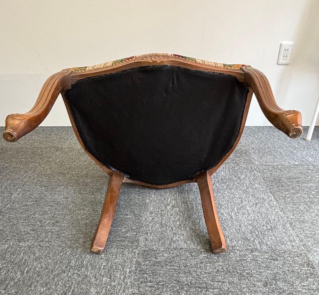 輸入家具 アンティークチェア 猫脚 クラシックスタイル 多色布張り椅子②