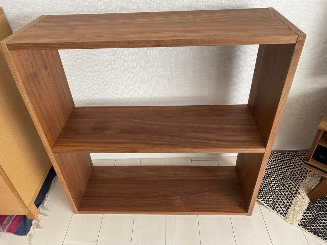 無印良品　スタッキングシェルフ・ワイド・2段　ウォールナット
