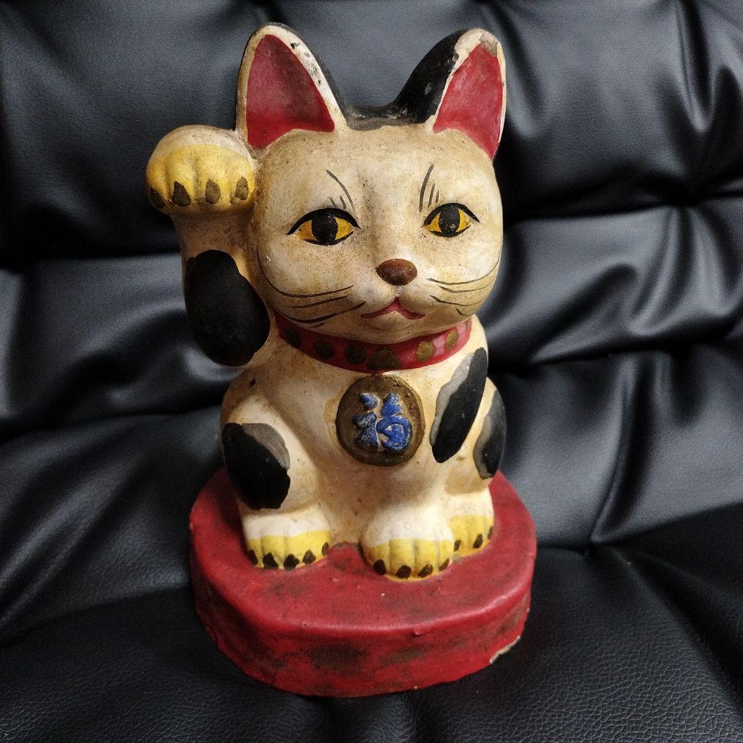 アンティーク 招き猫 陶器 レトロ 縁起物 まねき猫 骨董