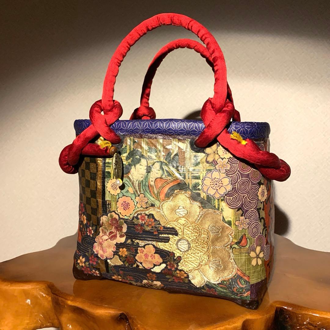 ＊一閑張りバッグ（遊女）柿渋染