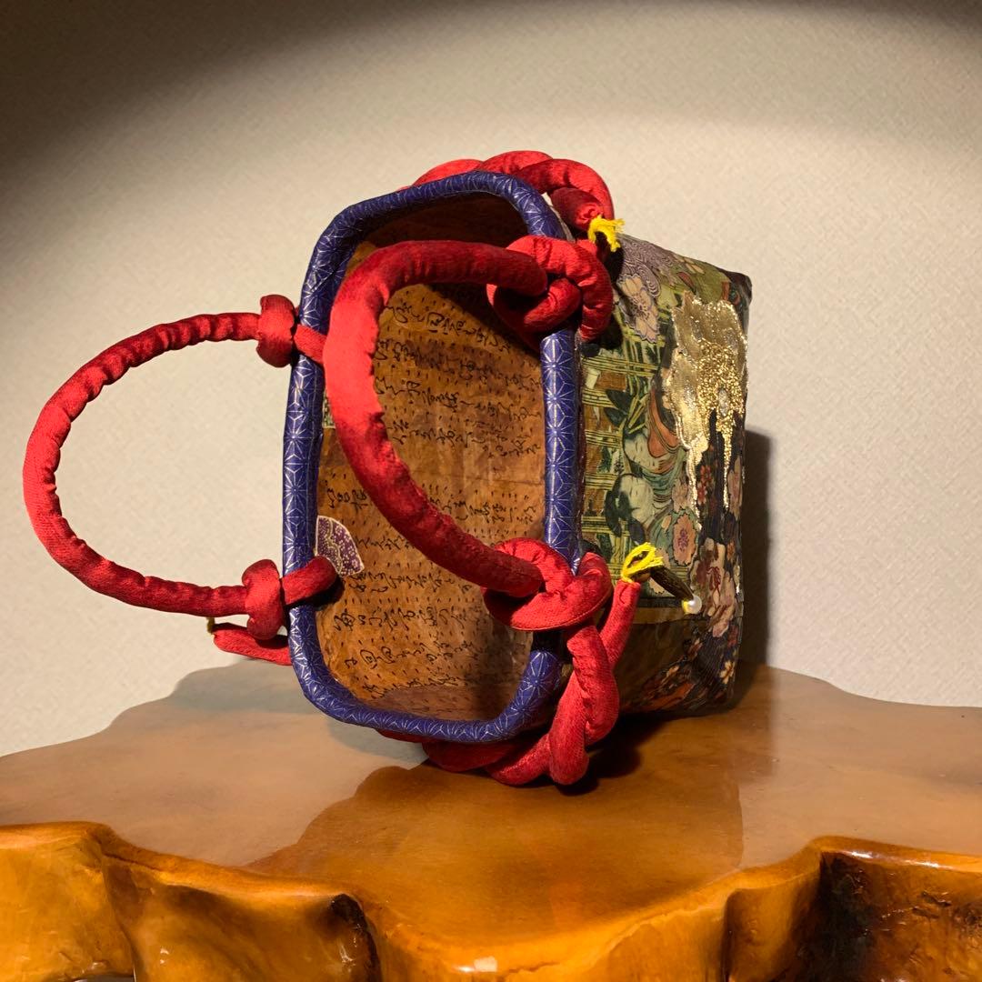 ＊一閑張りバッグ（遊女）柿渋染