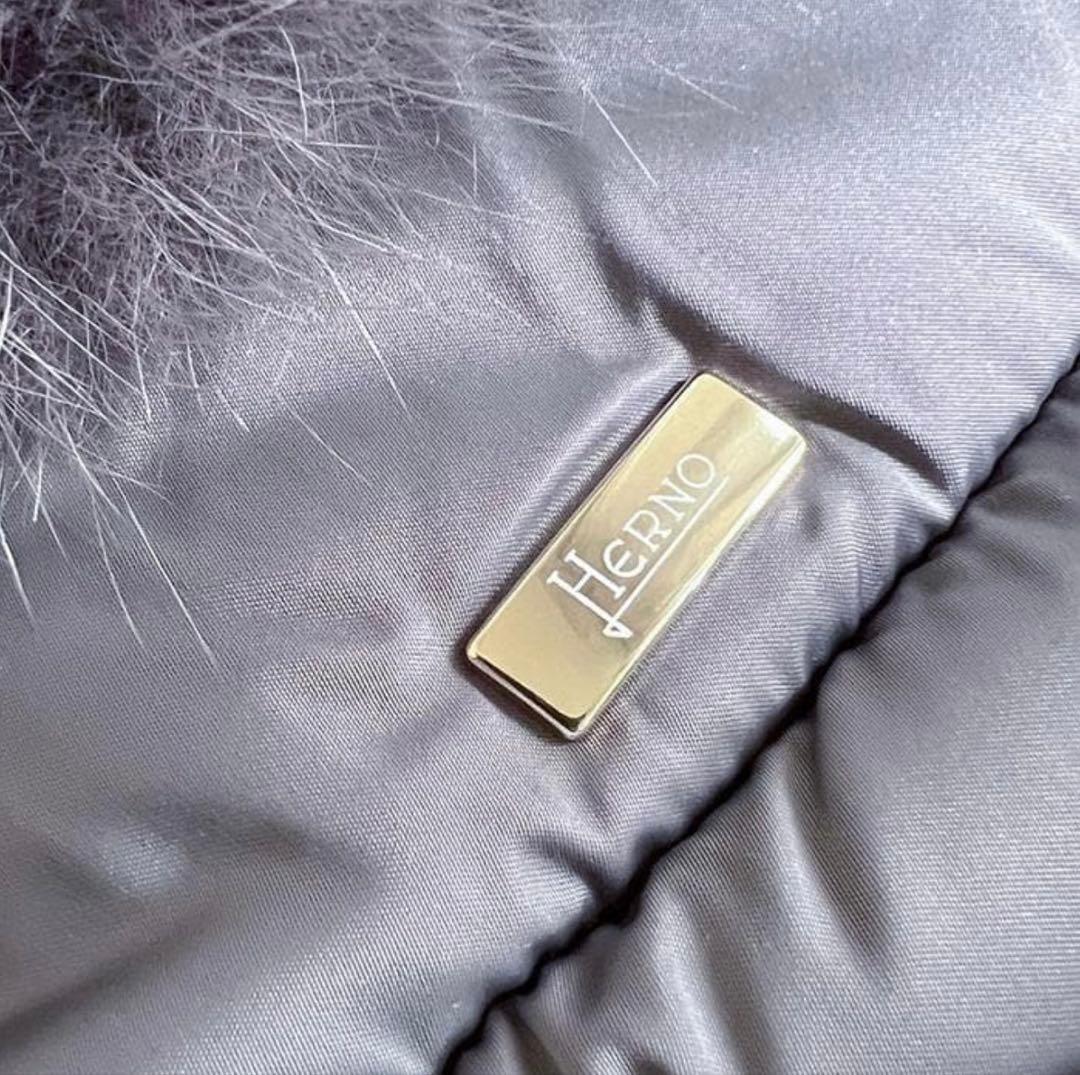 Herno ファー付きダウンジャケット グレー