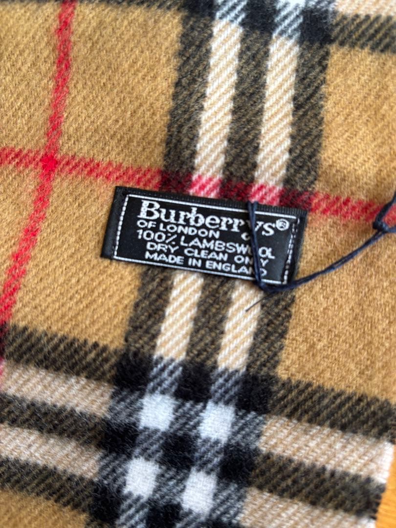 ★新品未使用Burberry バーバリーチェック柄マフラーラムウール100%