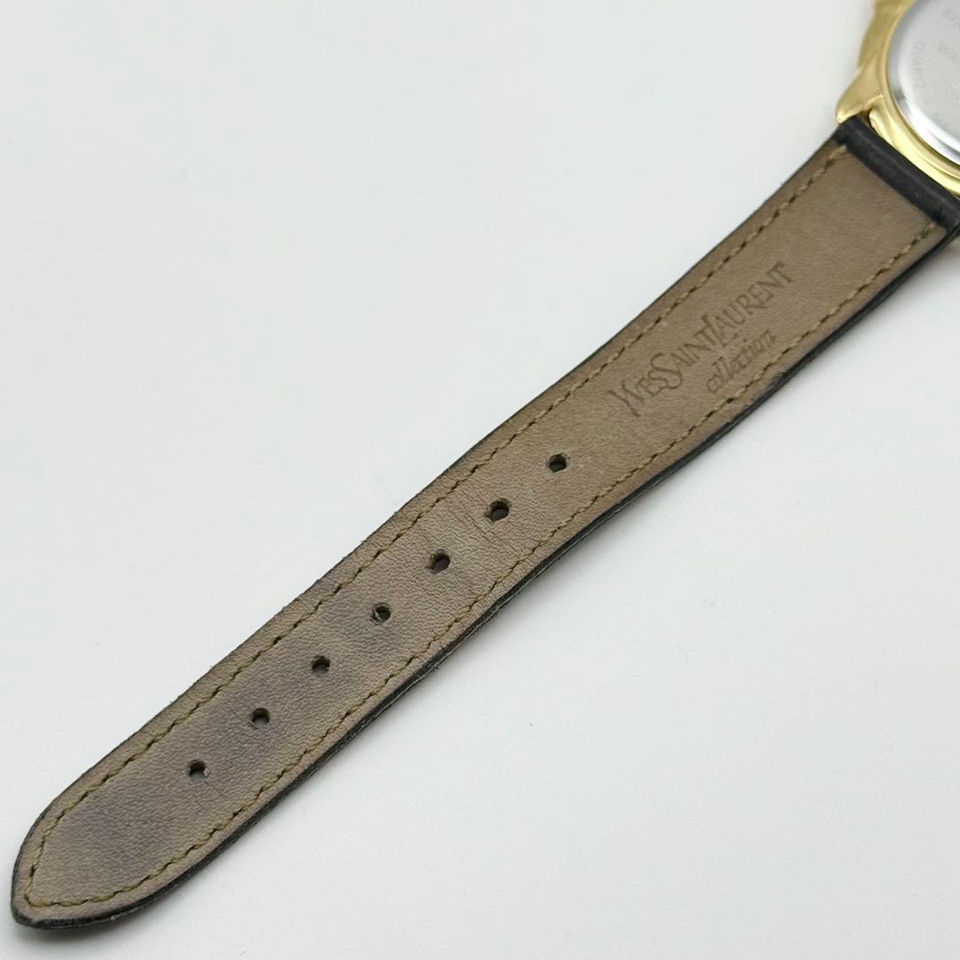 ✨新品電池・稼働✨サンローラン 腕時計 クォーツ ラウンド コンビ 純正バンド