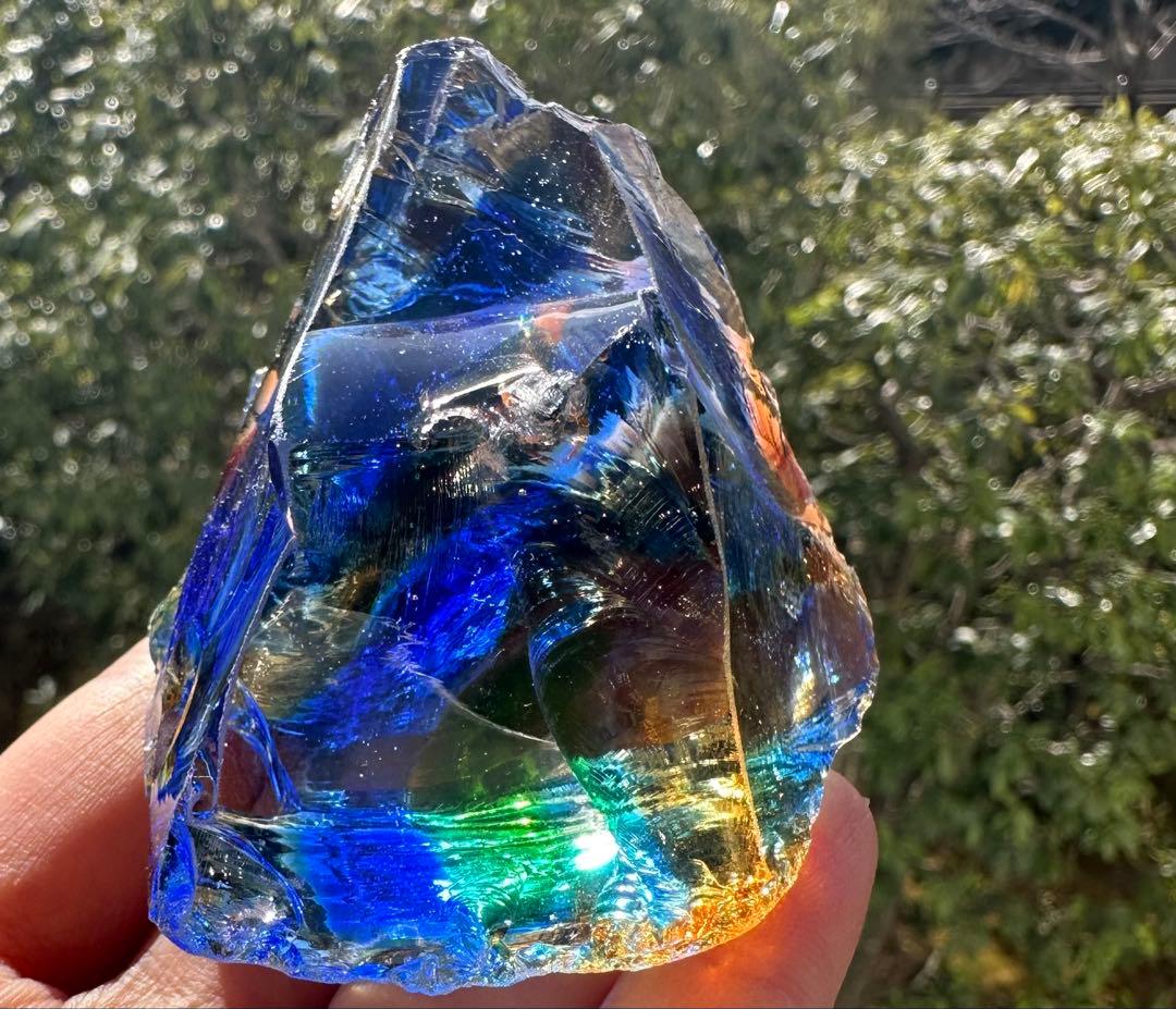 1点物レインボーアンダラクリスタル　ジャワ島マルチカラー高次元ヒーリング瞑想覚醒