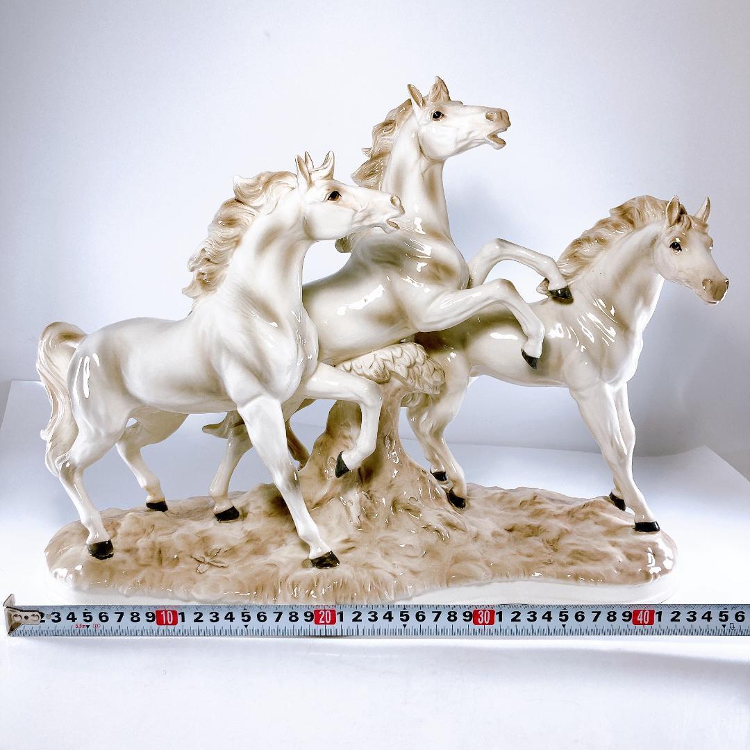 アルトマン ECHT ALTMANN 白馬 3頭 オブジェ（置物）　馬・ホース