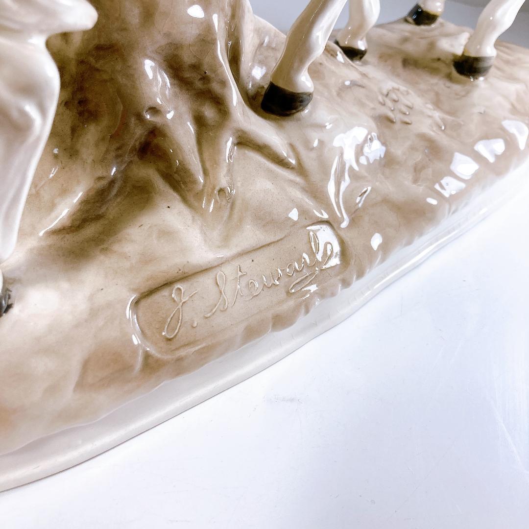 アルトマン ECHT ALTMANN 白馬 3頭 オブジェ（置物）　馬・ホース