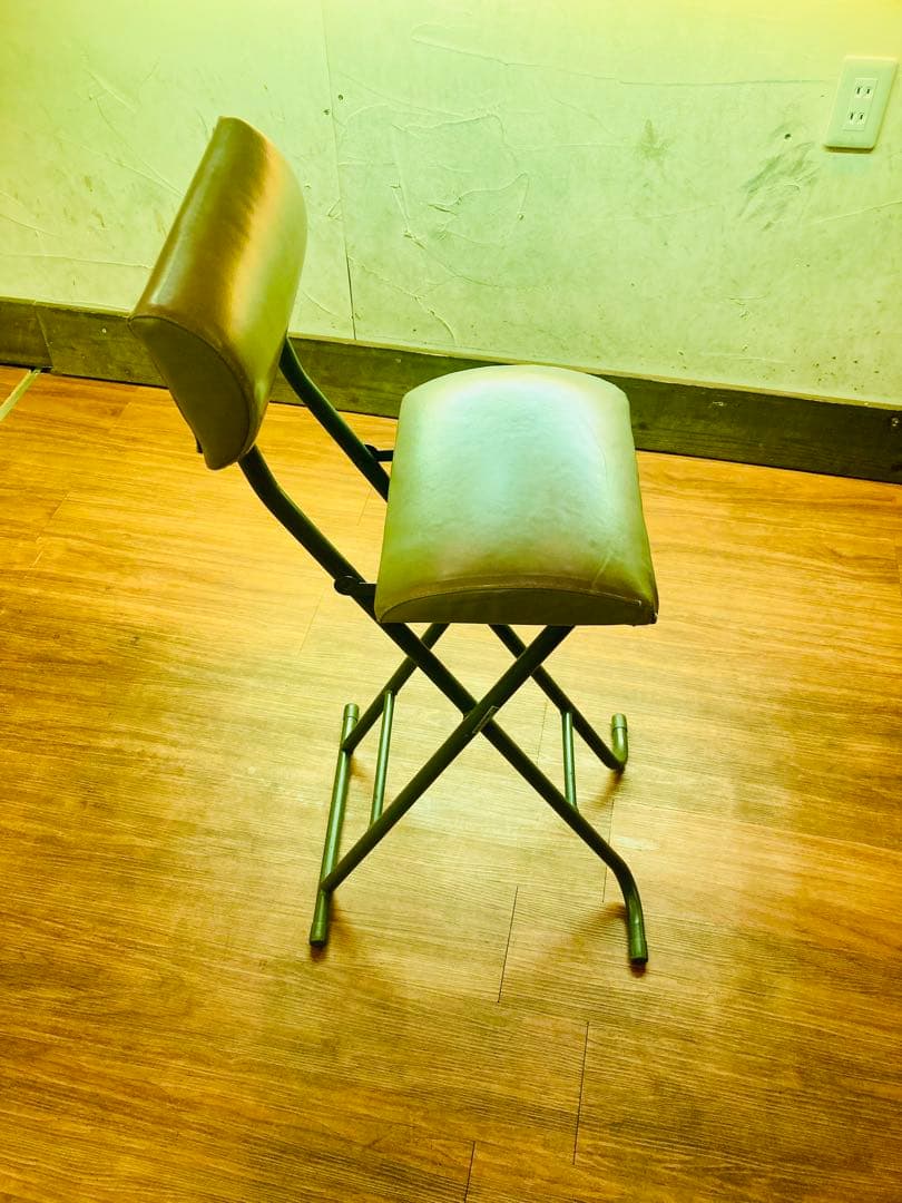 ベージュ　折りたたみ式 X型椅子　ハイチェアー　7脚セット　バラ売り相談可