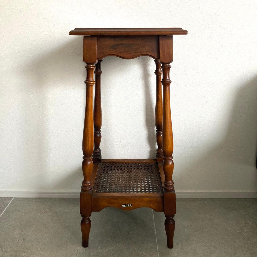 オールドカリモク アンティーク コロニアル 花台 電話台 飾り台 サイドテーブル