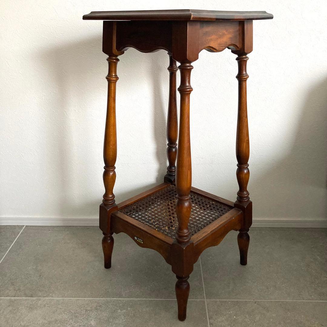 オールドカリモク アンティーク コロニアル 花台 電話台 飾り台 サイドテーブル