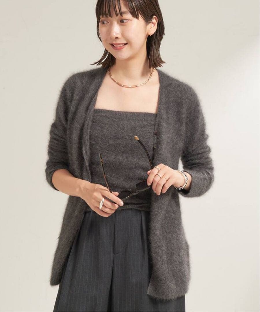 Plage light fur midi カーディガン・ビスチェ　セット