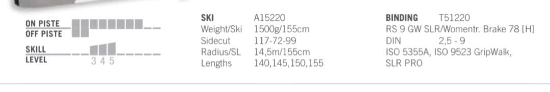 FISCHER フィッシャー RC ONE LITE 72 スキー板　レディース