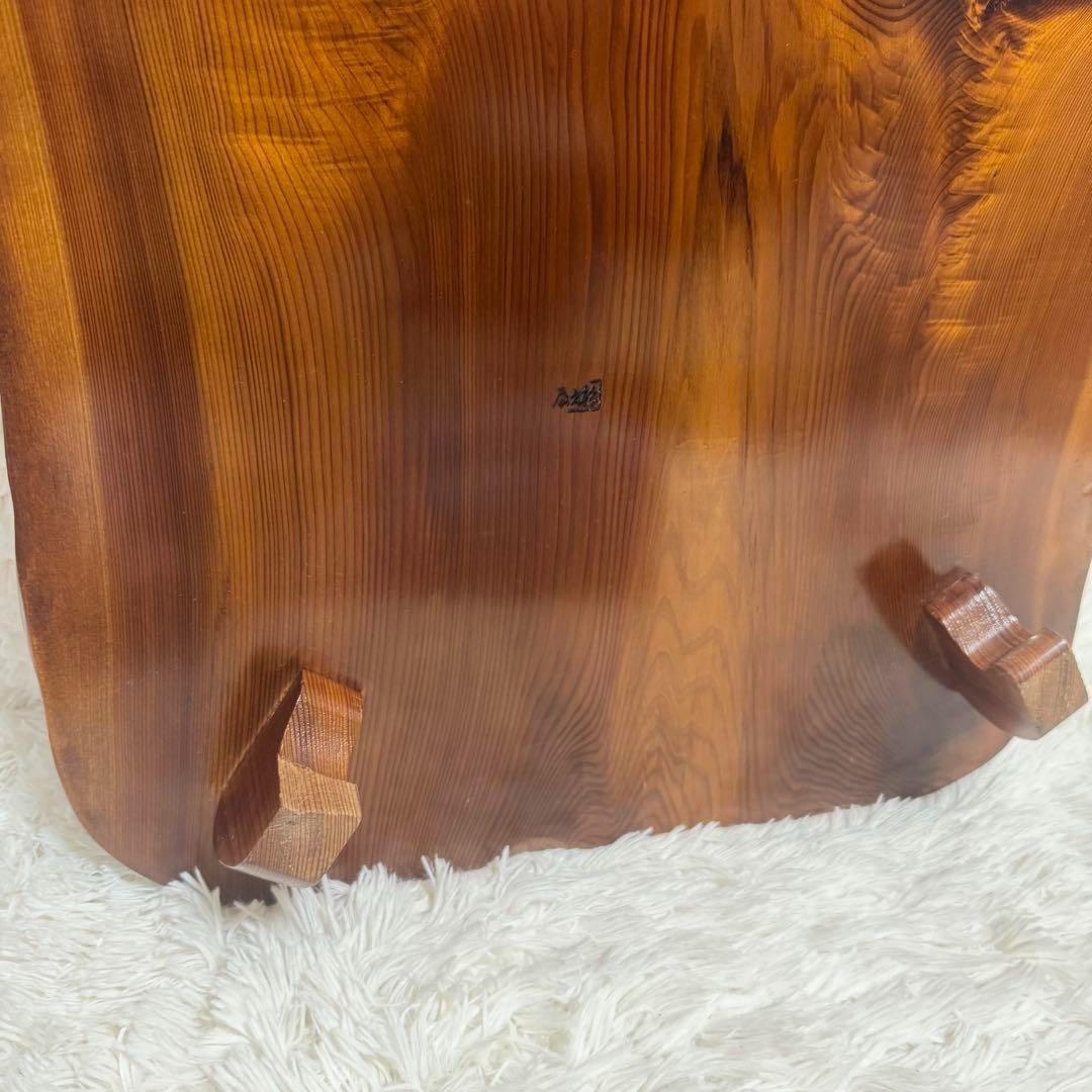 【刻印彫り】世界遺産　屋久杉 一枚板 極上木目 天然木総無垢 ローテーブル
