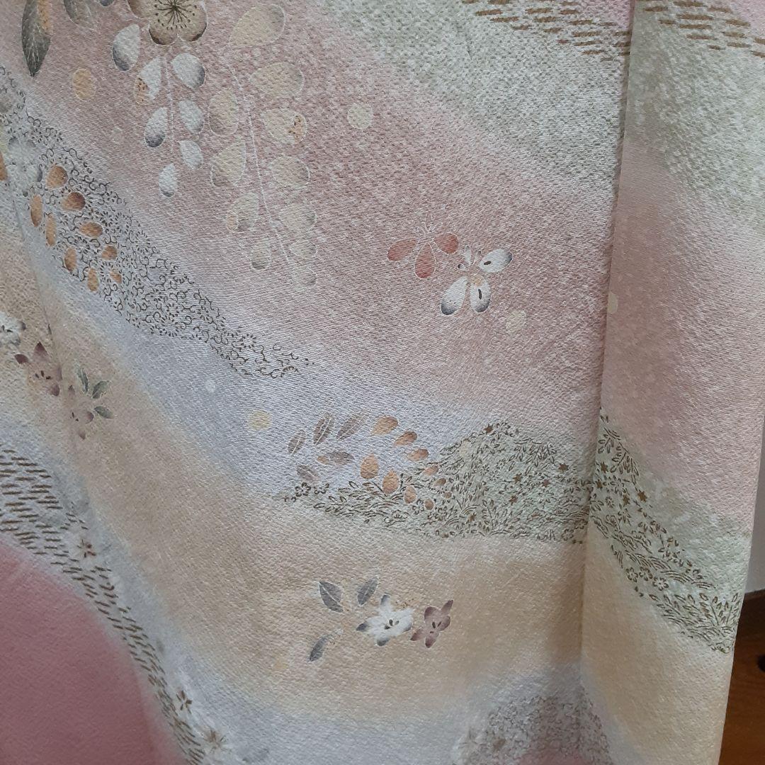 お値下げ……リメイク着物ロングワンピース正絹Ｌボレロ付き