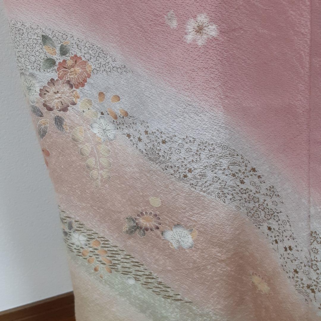 お値下げ……リメイク着物ロングワンピース正絹Ｌボレロ付き