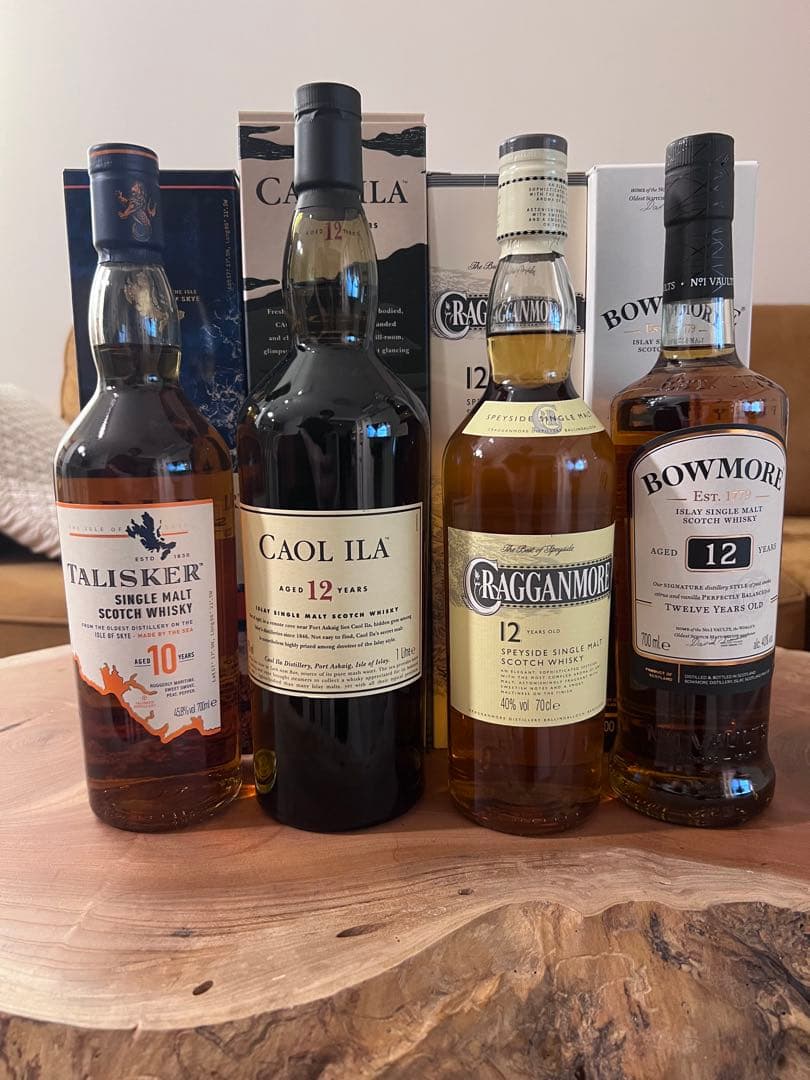 タリスカー10年, カリラ12年,クラガンモア 12年, ボウモア12年セット