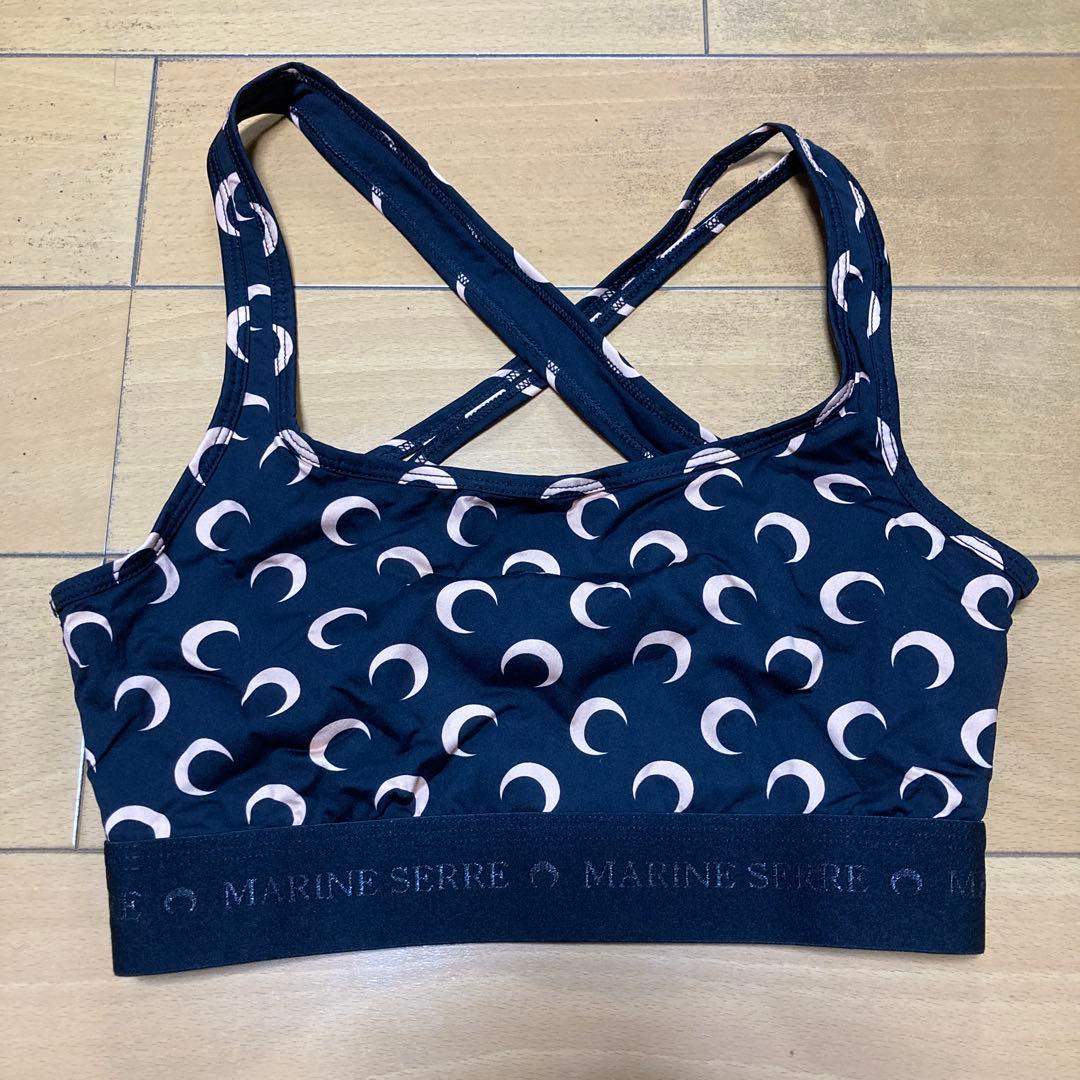 MARINE SERRE ブラトップ　ブラック×ベージュ