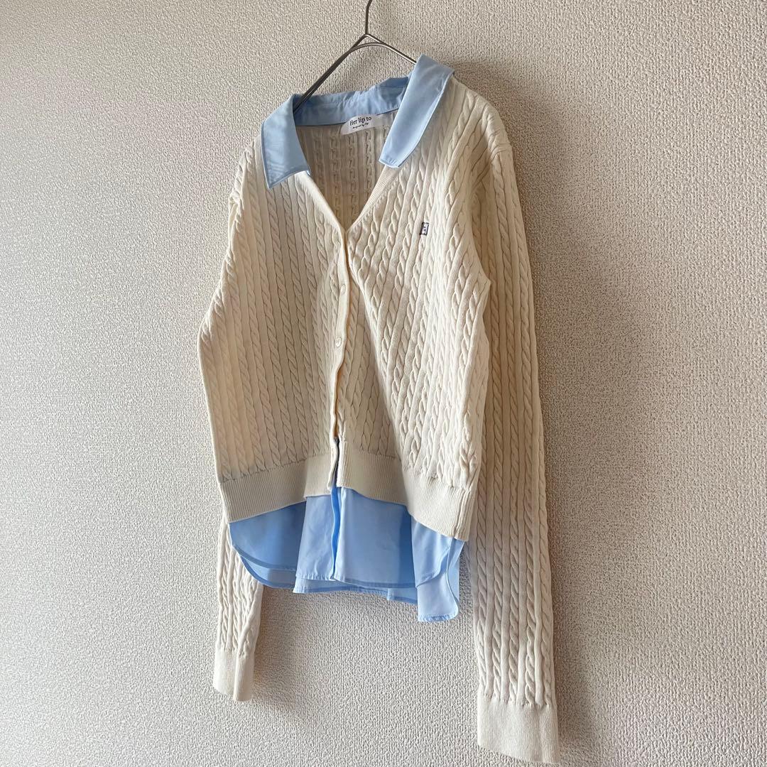 【美品】herlipto Layered Cable Knit Cardigan