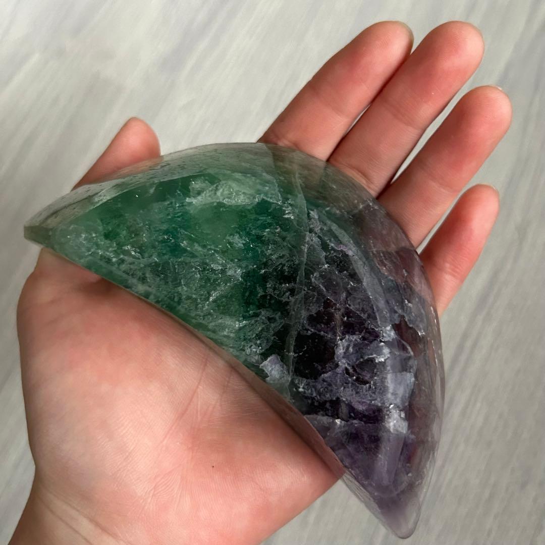 《美》　フローライト　月　濃い　ボウル　お皿　365g