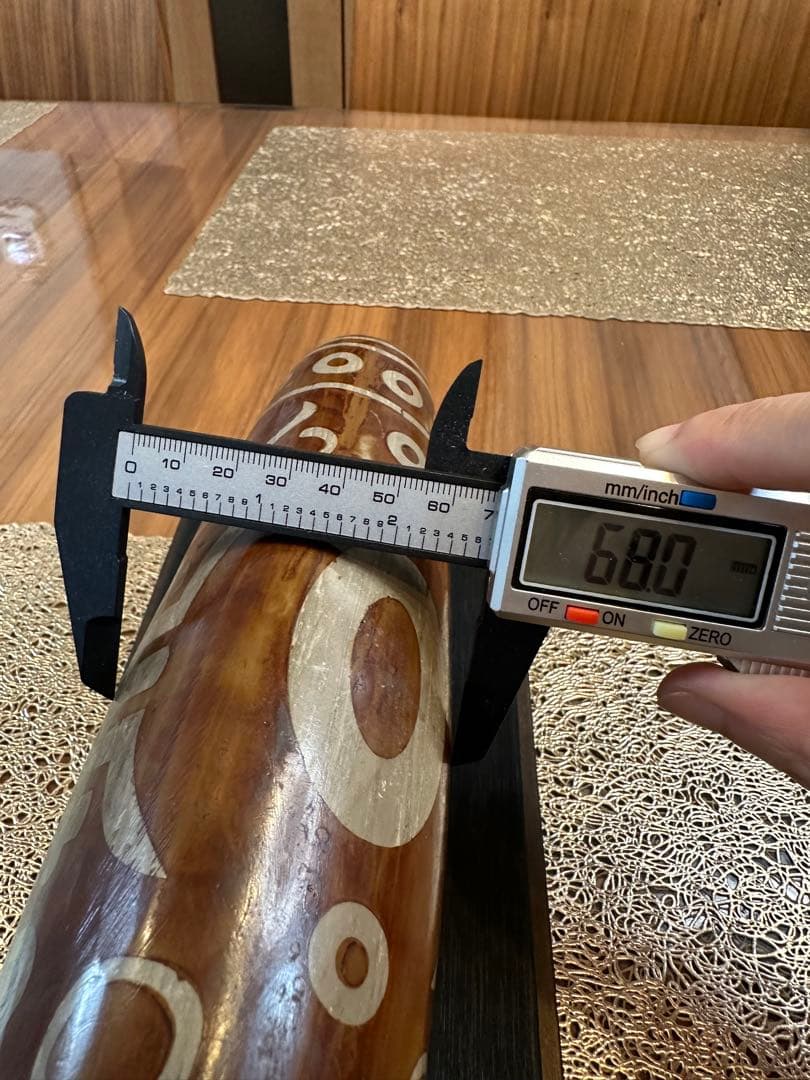 K-672 チベット　希少　大型　特大　寿字天珠　置物　風水　最強パワー