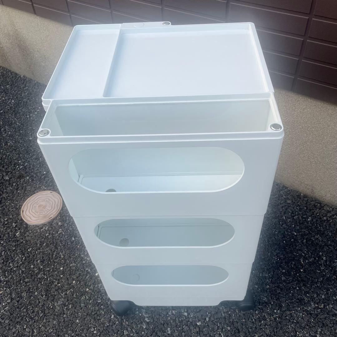 【良品】BOBY WAGON ボビーワゴン 3段5トレイ WHITE