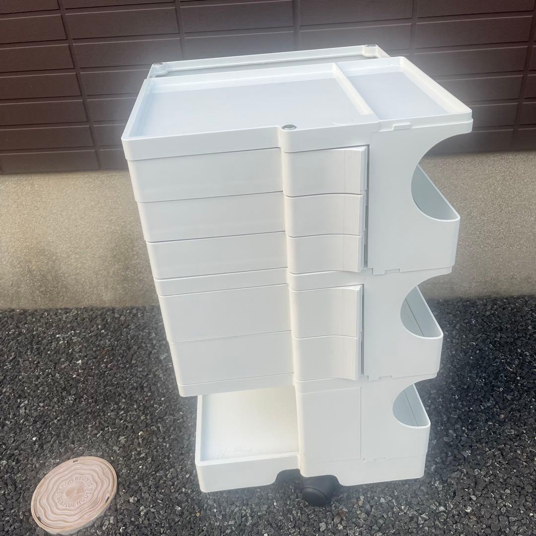 【良品】BOBY WAGON ボビーワゴン 3段5トレイ WHITE