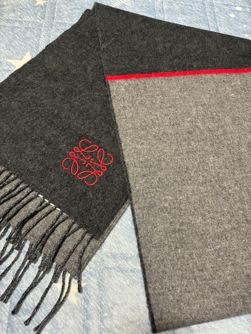 LOEWE ロエベ ウール カシミヤ混 アナグラム マフラー
