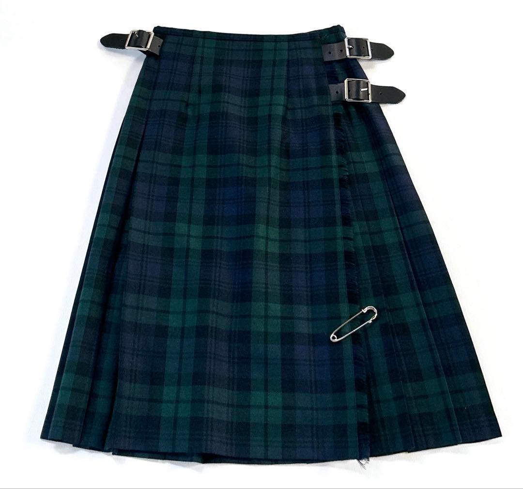 【定番人気】極美品＊オニールオブダブリン ブラックウォッチ キルトラップスカート