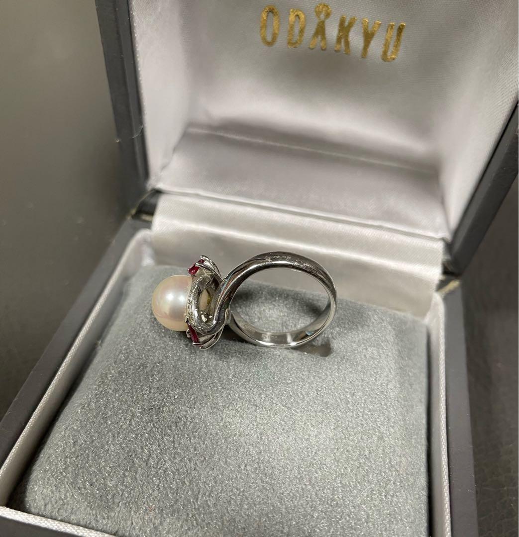 定価25万円　お値下げ可！　ODAKYU 真珠 ルビー プラチナリング　指輪
