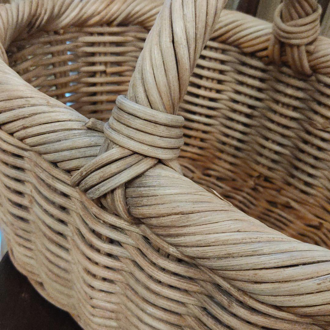 アンティーク　バスケット　キャンプ　籐　ラタン北欧　北欧雑貨　　竹