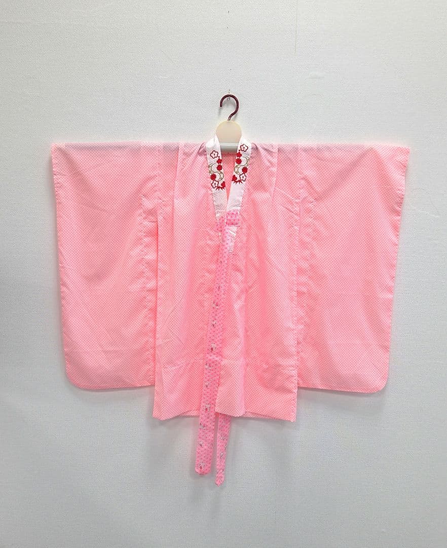 七五三 7歳 120cm ポリエステル 赤 つくり帯　髪飾り